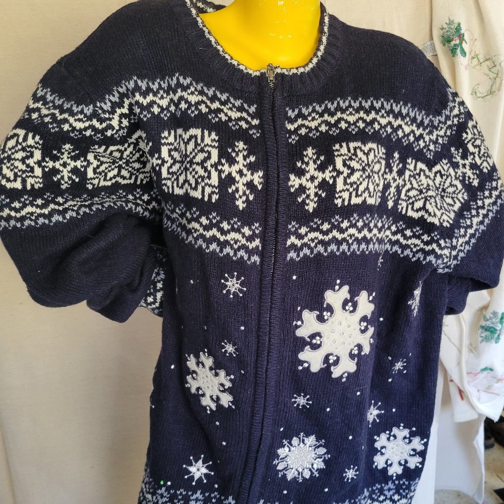 NWT Croft and Barrow Ladies Snowflake Sweater  2 X